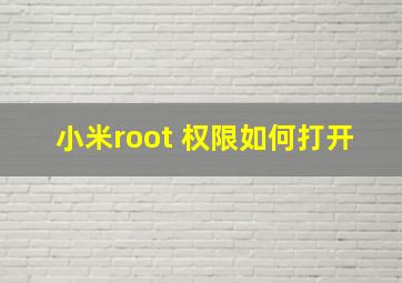 小米root 权限如何打开